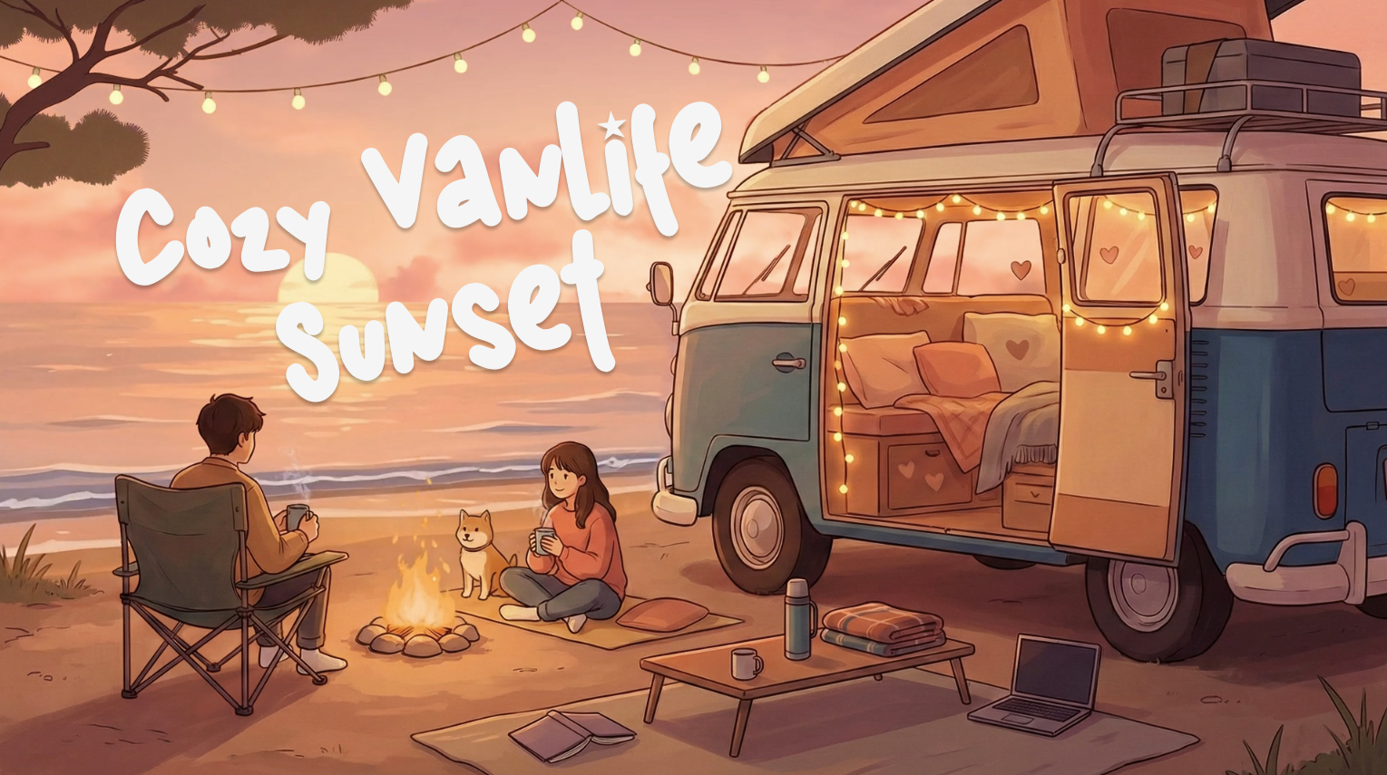 Cozy Vanlife Sunset 🌅 Relaxing Ambient Soul for Study & Calm Evenings